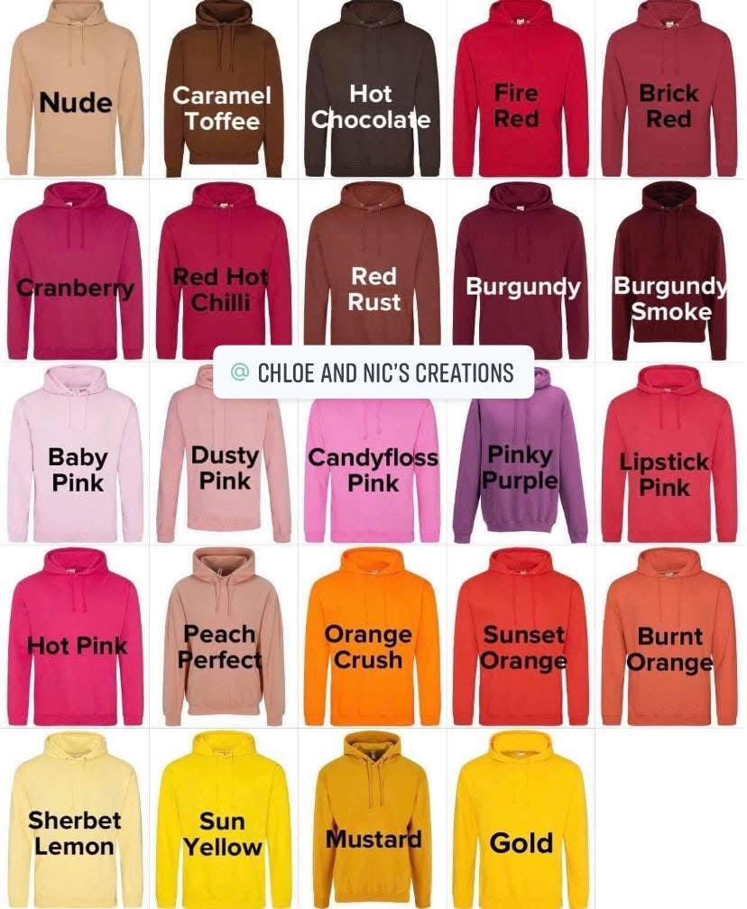 Personalised hoodies adults